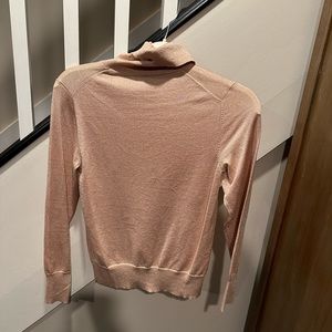 Kate Spade Turtleneck Sweater Glitter  Pink Metallic Stretch Pullover Knit